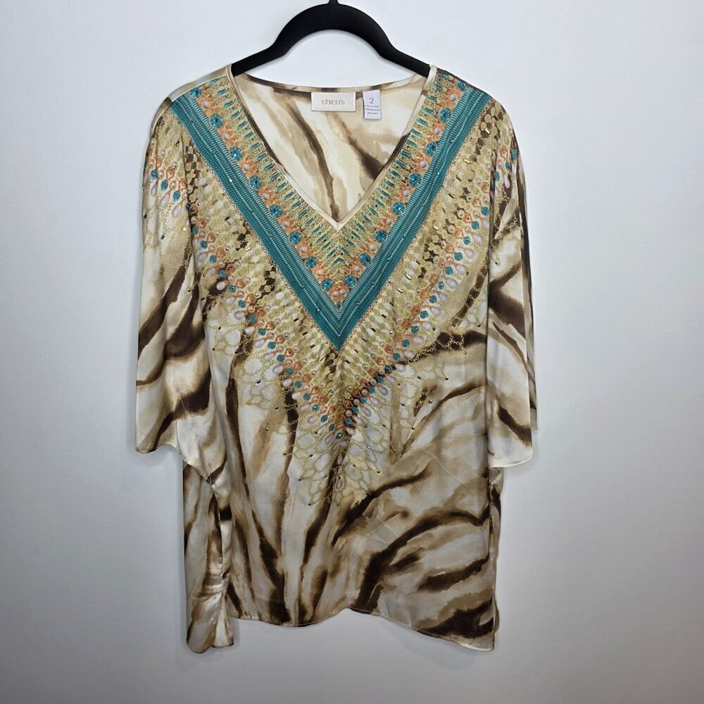 Chico's Blouse Womens‎ 2 (Large)